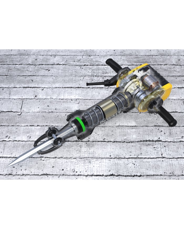 Triturador demoledor de pavimento hexagonal de 1-1/8". de 68 lb con martillo y acero