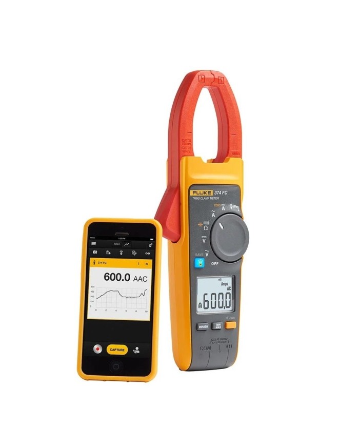 Pinza amperimétrica de verdadero valor eficaz de CA/CC Fluke 374 FC