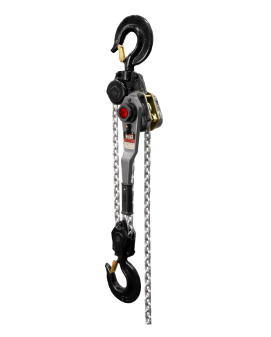 Tecle Ratchet cadena 9 Ton. Con elevación de 5 pies con protección contra sobrecarga.