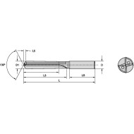 Broca Metal Duro Integral TX SERIE B411 para agujeros de precisión con refrigeración interior Diámetro Ø