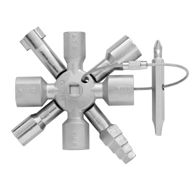 Llave para tableros eléctricos en cruz y sistemas de paso estándar 10 perfiles