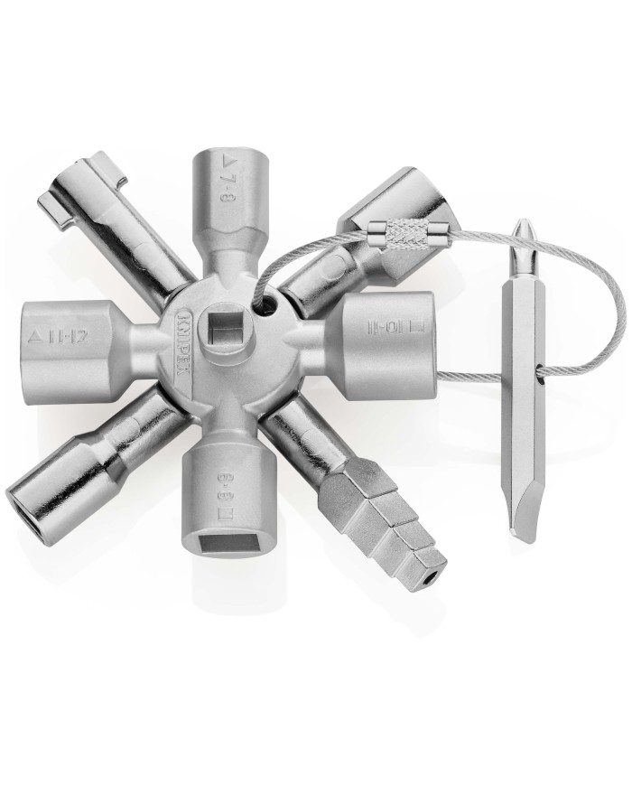 Llave para tableros eléctricos en cruz y sistemas de paso estándar 10 perfiles