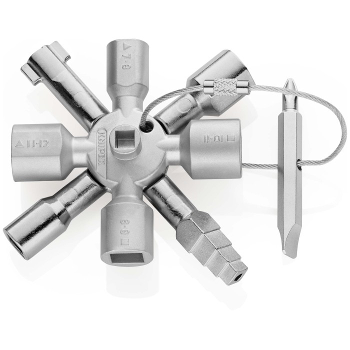 Llave para tableros eléctricos en cruz y sistemas de paso estándar 10 perfiles