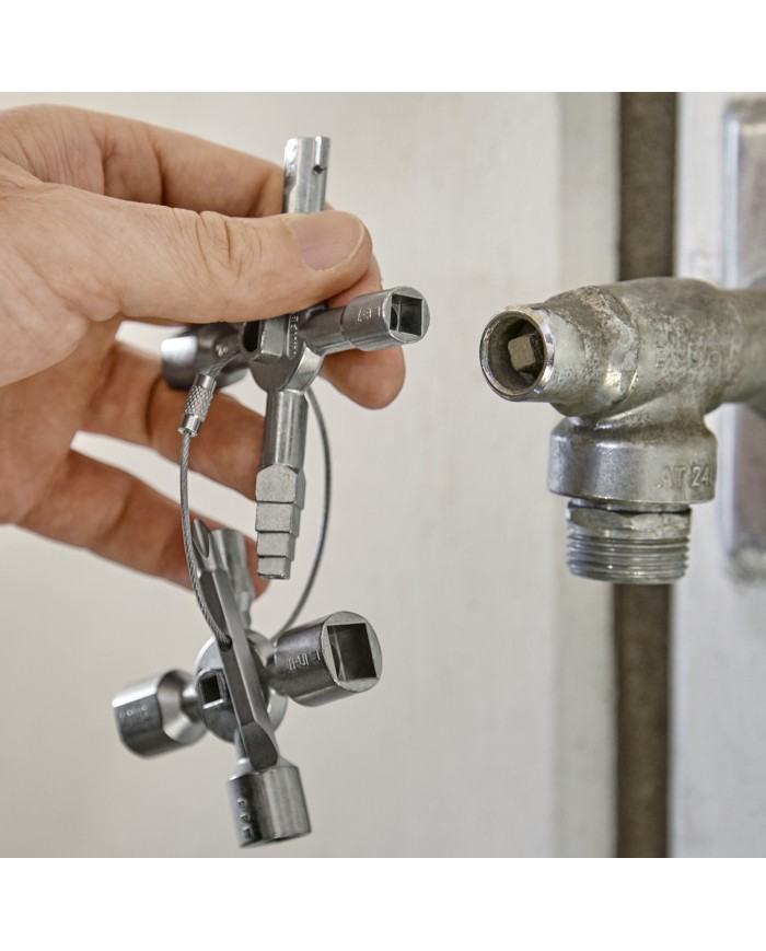 Llave para tableros eléctricos en cruz y sistemas de paso estándar 10 perfiles