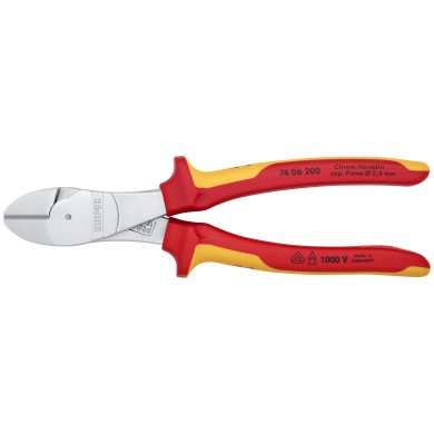 Alicate para corte diagonal aislado 100V 8" Extra fuerte