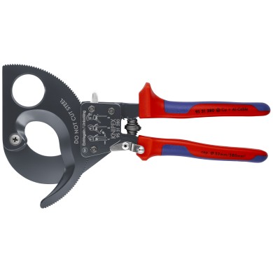 Cortacables (tipo matraca) Con fundas en dos componentes Negro