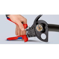 Cortacables (tipo matraca) Con fundas en dos componentes Negro