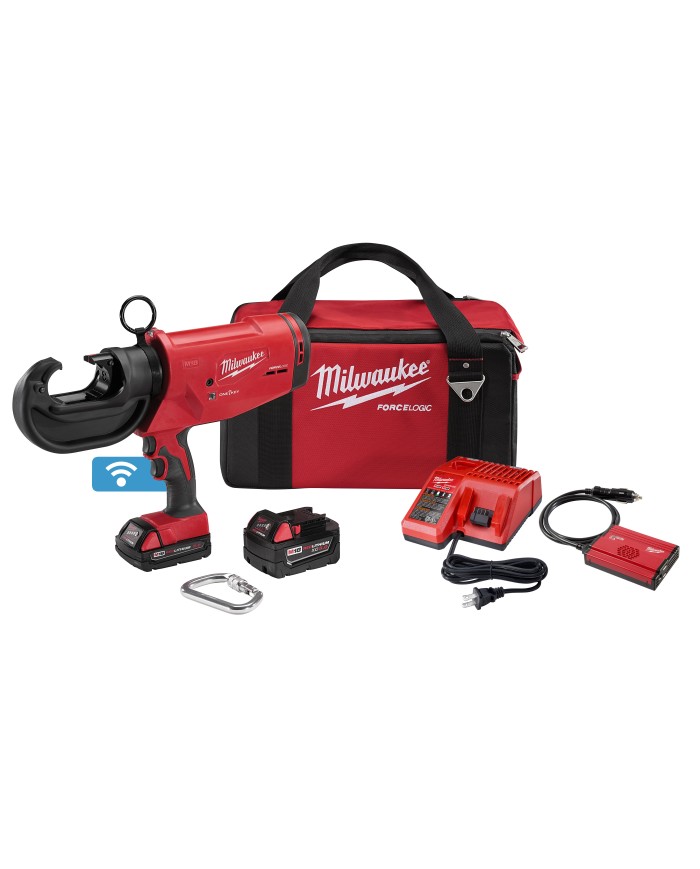 Kit machinadora Hidraulica de 12ton. inalambrica M18 c/kit 2 baterias, cargador, bolso, inversor