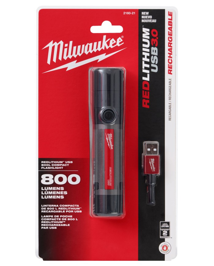 Linterna compacta 800L recargable USB