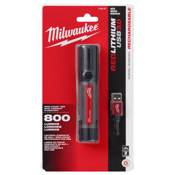 Linterna compacta 800L recargable USB