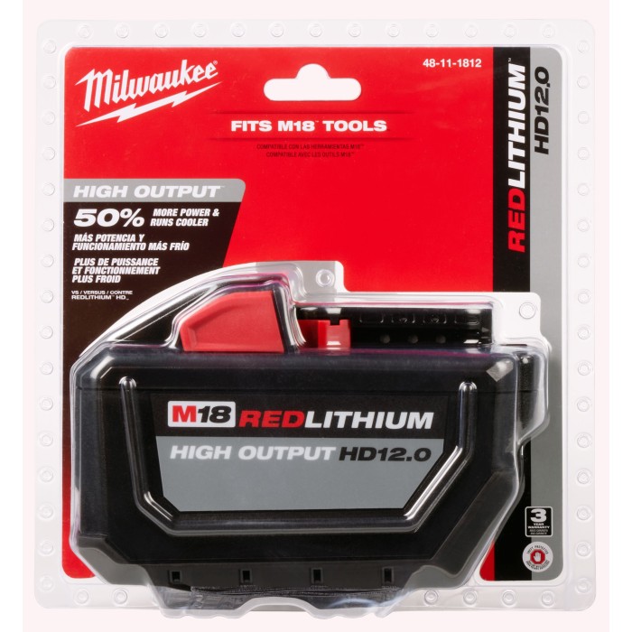 Batería M18 REDLITHIUM HD 12.0 AMP HIGH OUTPUT MILWAUKEE