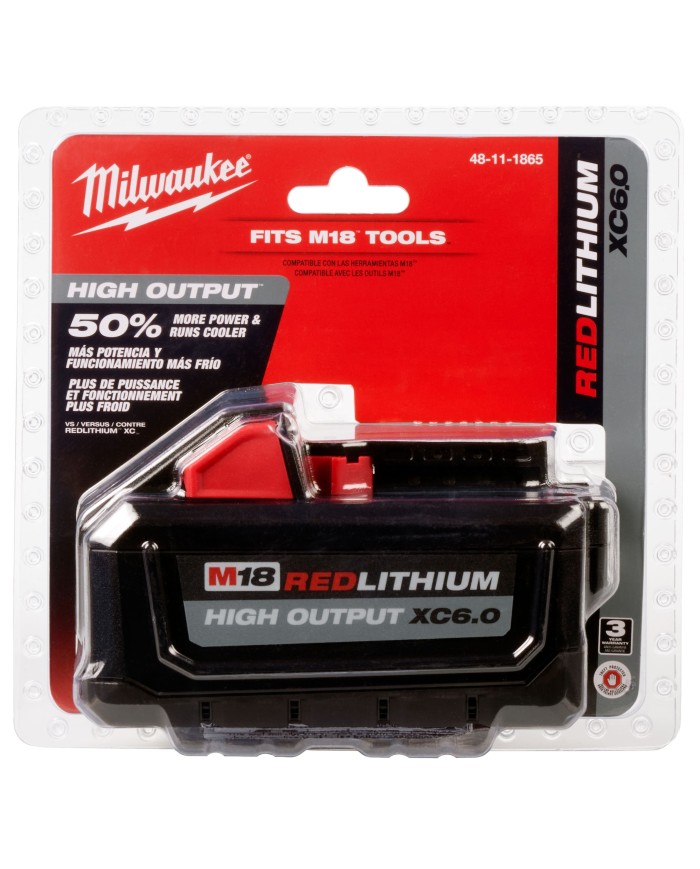 Batería M18 REDLITHIUM XC 6.0 AMP HIGH OUTPUT MILWAUKEE
