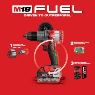 Kit de destornillador de taladro M18 FUEL de 1/2". RPM 0-550/ 0-2000.