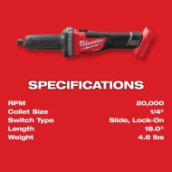 Rectificadora M18 FUEL de 1/4 20.000 RPM +2baterias cargador y maleta