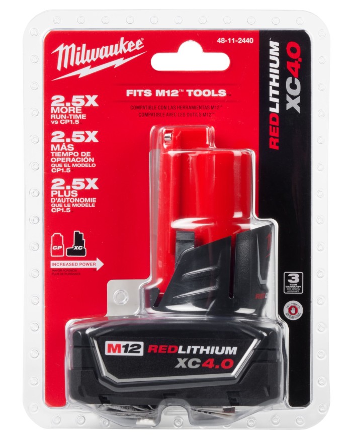 Paquete de baterías de capacidad extendida M12 Redlithium XC 4.0 AMP