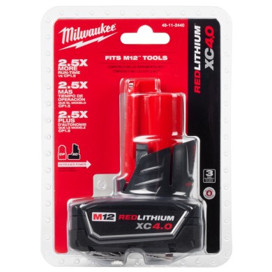 Paquete de baterías de capacidad extendida M12 Redlithium XC 4.0 AMP