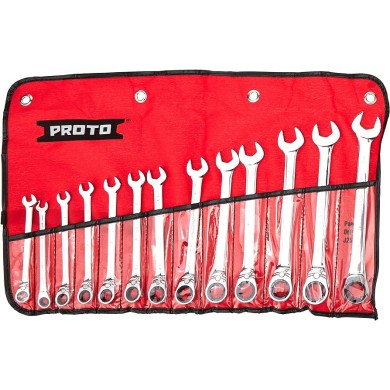 Juego de llaves mixtas Ratchet 7 a 19mm 13 pc 12pt Proto