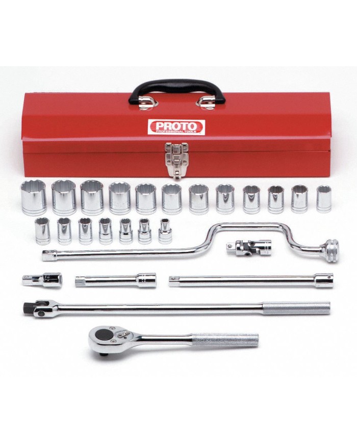 Juego de dados y accesorios 1/2 de 3/8-1"1/4 26piezas 12pt Proto