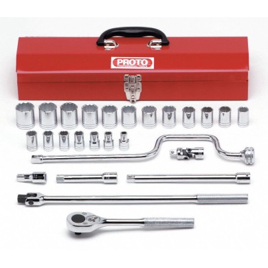 Juego de dados y accesorios 1/2 de 3/8-1"1/4 26piezas 12pt Proto