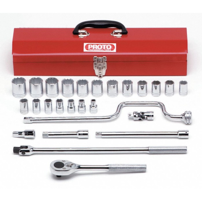 Juego de dados y accesorios 1/2 de 3/8-1"1/4 26piezas 12pt Proto