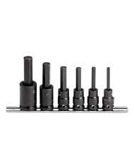 Juego de llaves de vaso de impacto, 1/2 pulgadas Dr, 6 Pt, 7 piezas