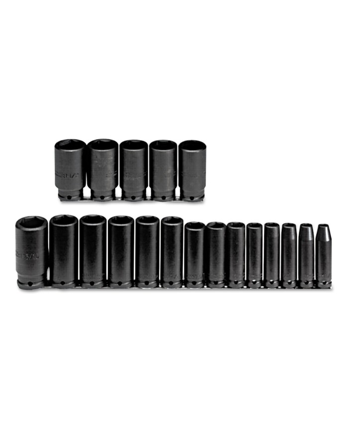 Juego de dados de impacto largo de 1/2 de 3/8 a 1"1/2  6pt 19piezas Proto