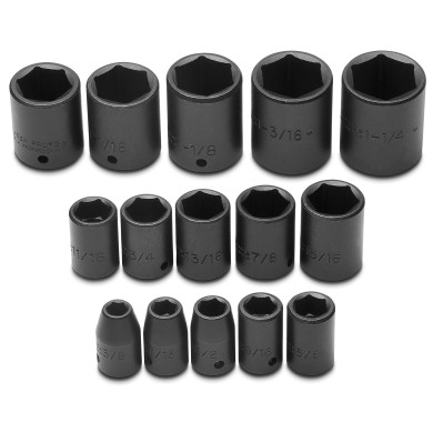Juego de dados de impacto de 1/2 de 3/8 a 1" 1/4 6pt 15piezas Proto