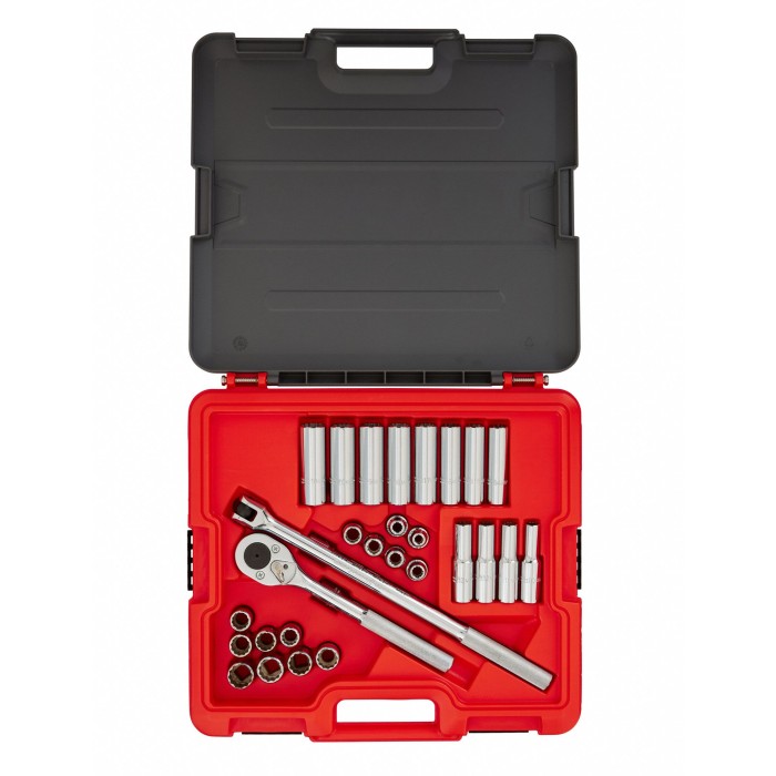 Juego de dados y accesorios 1/2 de 8 a 21mm 12 pt 30 piezas corto/ largo Proto