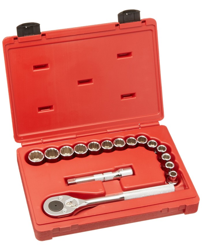 Juego de dados y accesorios 1/2 de 10 a 23mm 16 piezas