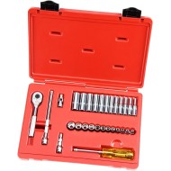 Juego de dados y accesorios 1/4 de 4 a 14mm 19 piezas 6pt