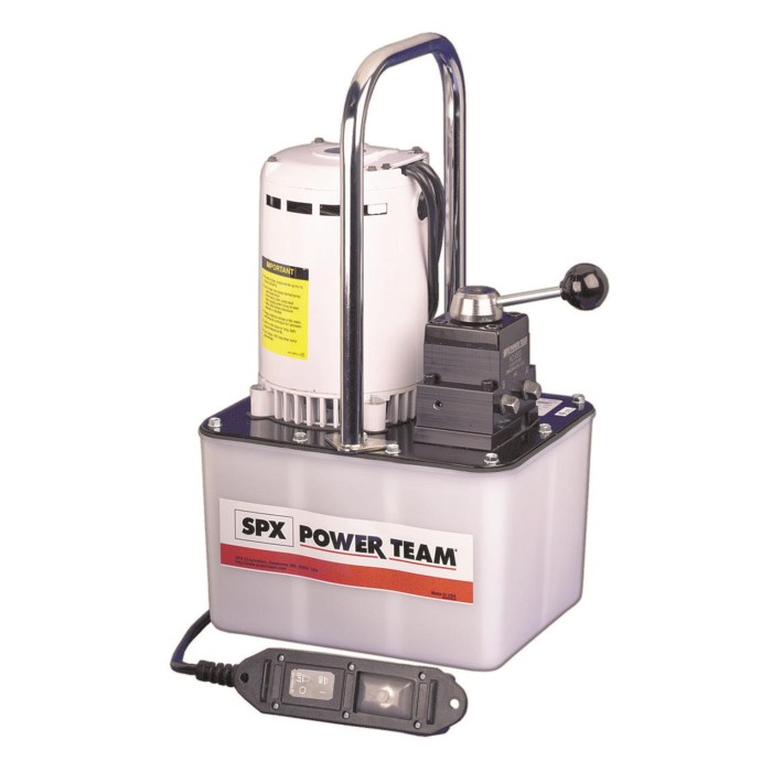 Bomba hidráulica eléctrica 4 vías Cap. oil 2 galones Power Team