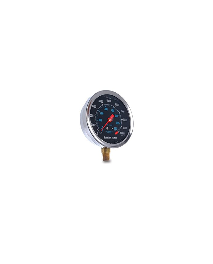 Manómetro power team 2.5 0-10000 PSI/BAR 1/4 INF. GLI.