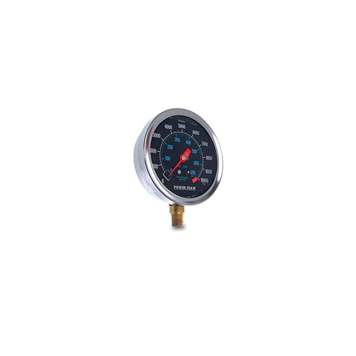 Manómetro power team 2.5 0-10000 PSI/BAR 1/4 INF. GLI.