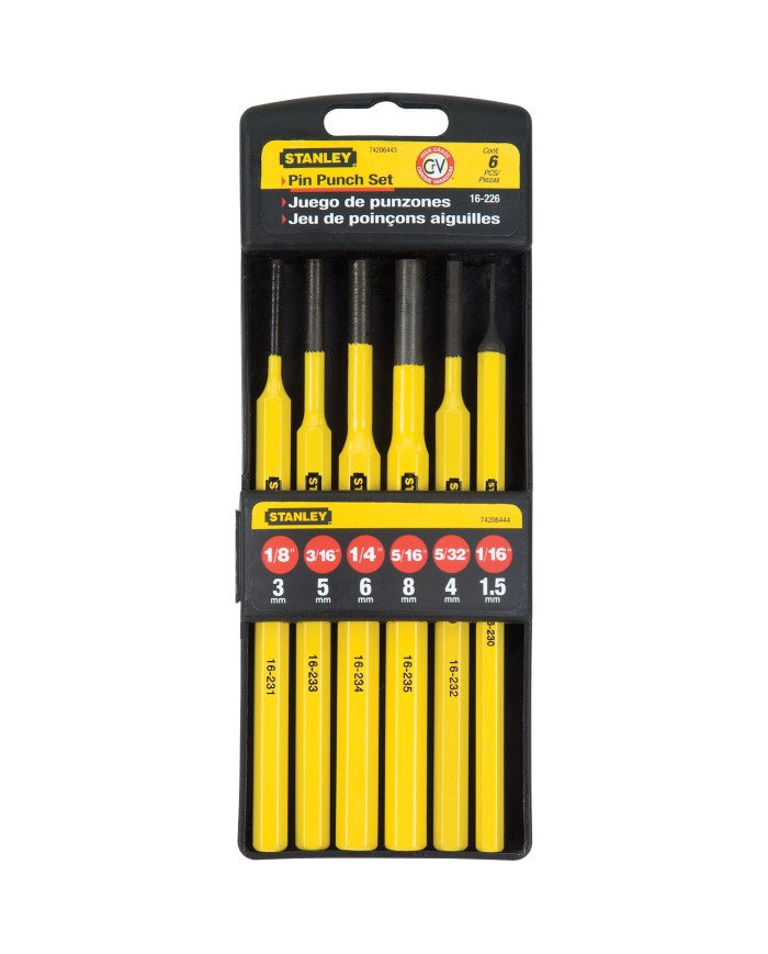 Juego de botadores cilindrico 6 piezas Stanley
