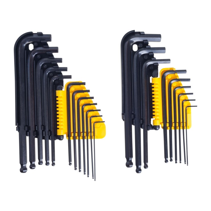 Juego de llaves allen largos tipo bola métric & inch 21 piezas Stanley