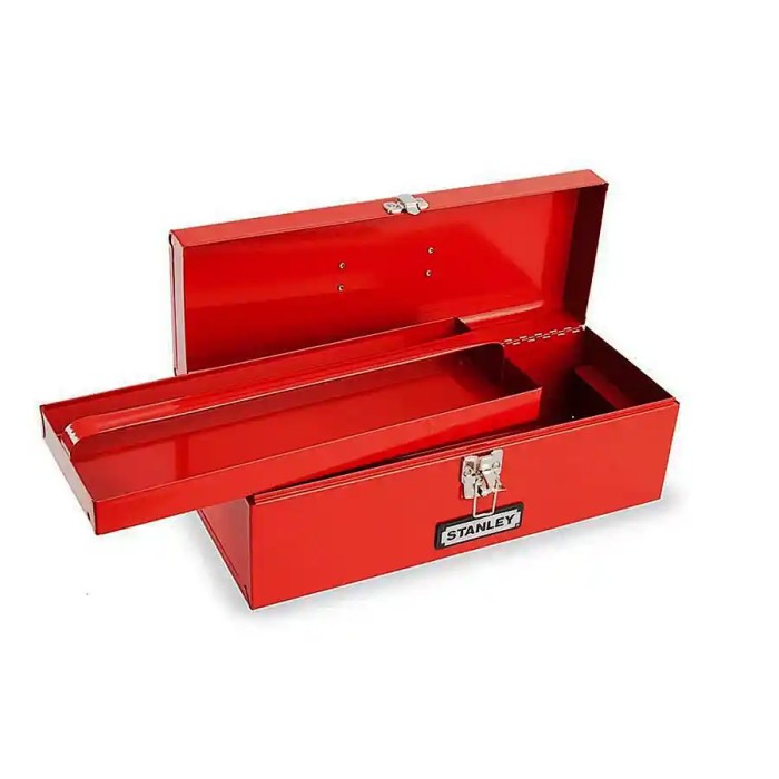 Caja metálica tipo baul con band 19"x7" Stanley