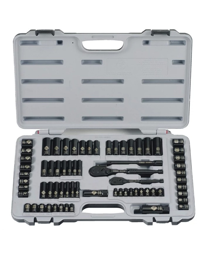 Juego de dados y accesorios 1/4-3/8 de metric/inch 69 piezas Stanley