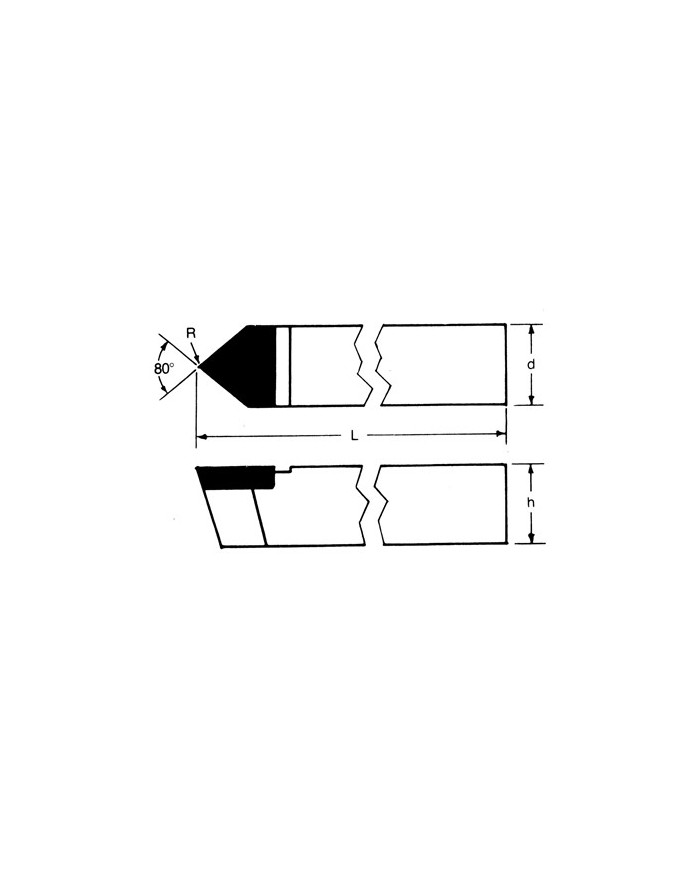 Cuchilla para torno c/recto p/md c5/p30 D-8 1/2 TMX