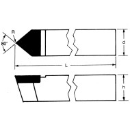 Cuchilla para torno corte recto P/MD C5/P30 D-6 3/8 TMX