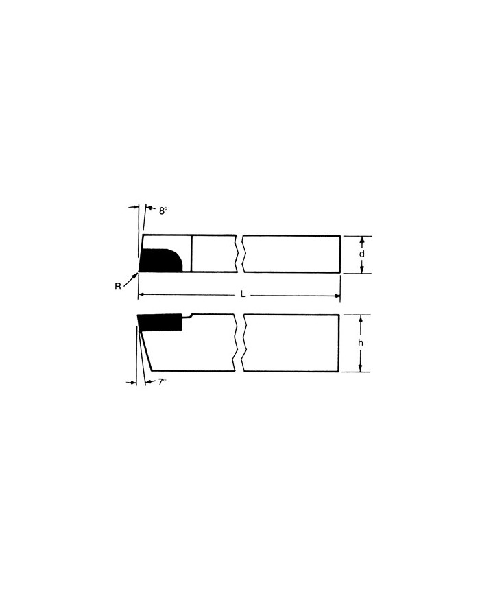 Cuchilla para Torno con derecho P/MD C5/P30 AR-8 1/2"