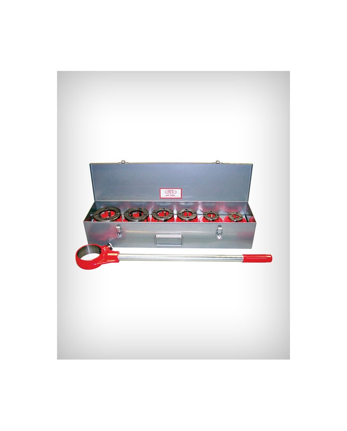 Juego enhebrador manual con trinquete 1/2" a 2" 8Pc. sin caja