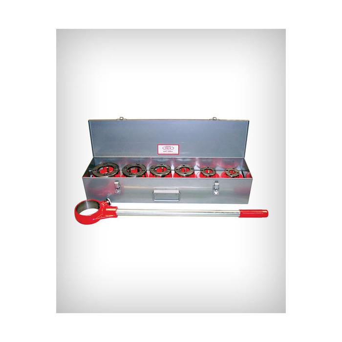 Juego enhebrador manual con trinquete 1/2" a 2" 8Pc. sin caja