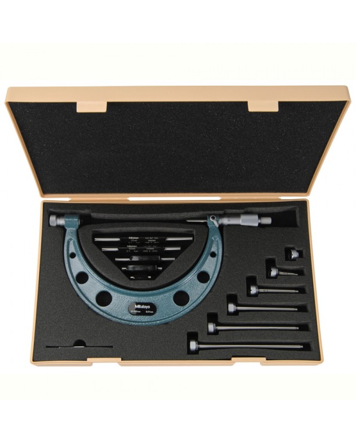 Juego de Micrómetros Exteriores 0 a 150mm x 0.01mm Mitutoyo