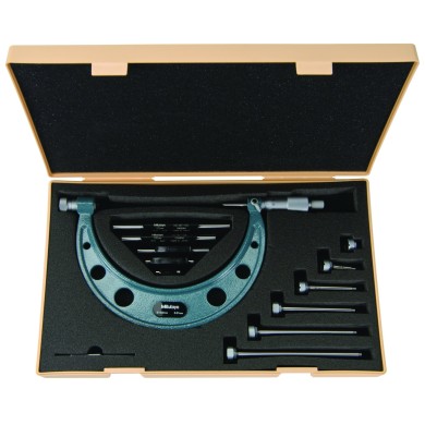 Juego de Micrómetros Exteriores 0 a 100MM x 0.01mm Mitutoyo