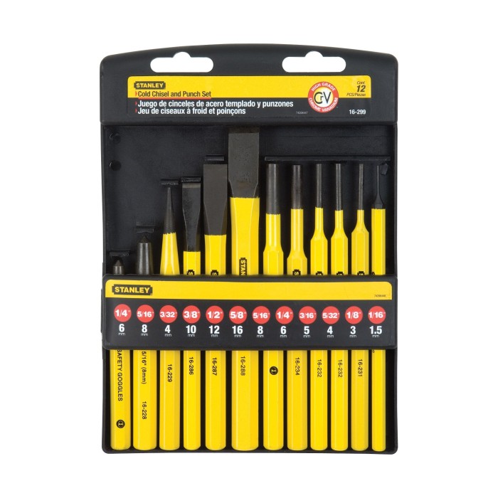 Juego de cinceles y punzones 12 piezas Stanley