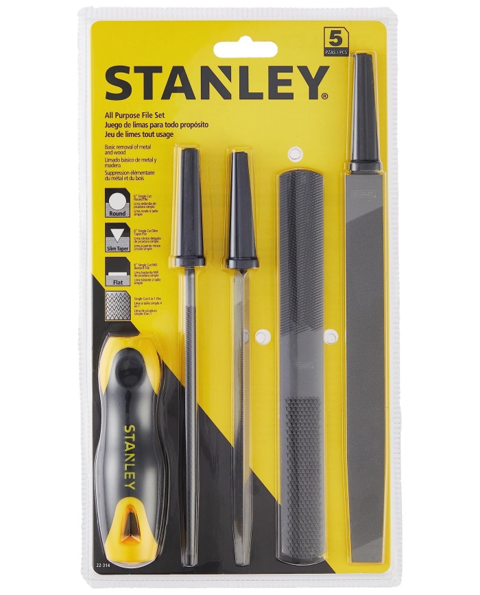 Juego de limas mixtas 150 y 200mm 5 piezas Stanley