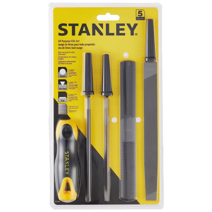 Juego de limas mixtas 150 y 200mm 5 piezas Stanley