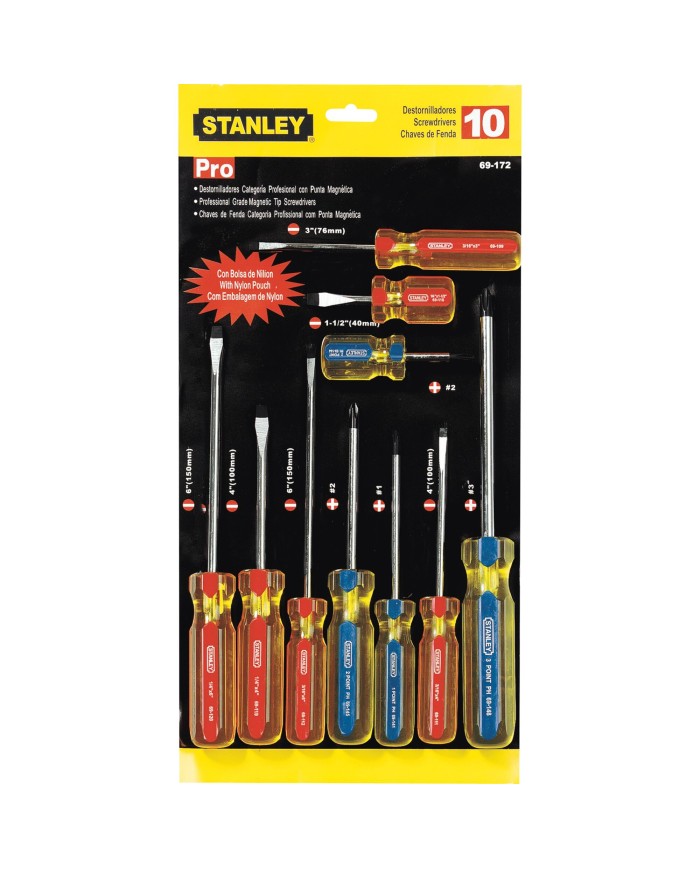 Juego de destornilladores mixtos 10 piezas Pro Stanley