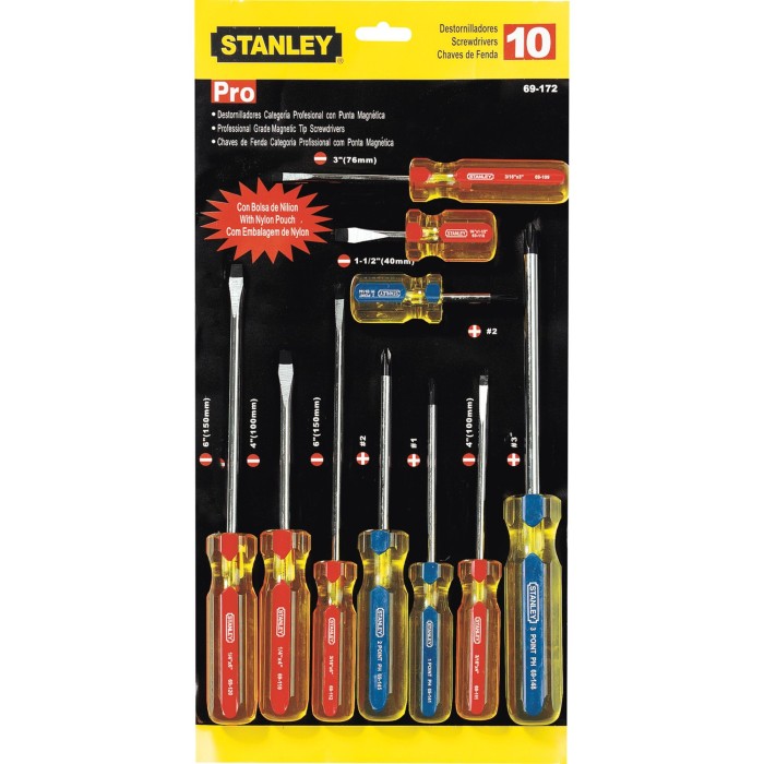 Juego de destornilladores mixtos 10 piezas Pro Stanley
