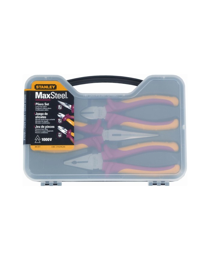 Juego de alicates mixtos aislados 1000V VDE 3 piezas Stanley